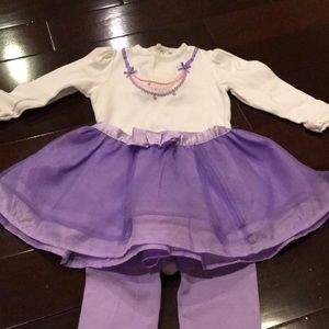 Hartstrings onsie with leggings and matching tutu